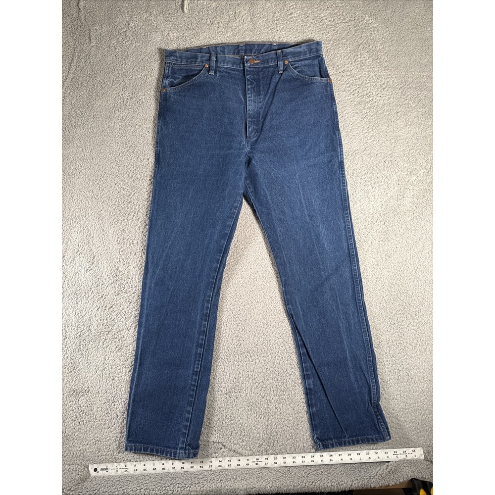 Wrangler Cowboy Cut Jeans Mens 38x34 (36x34) Blue 13MWZ‎ Straight Leg Western